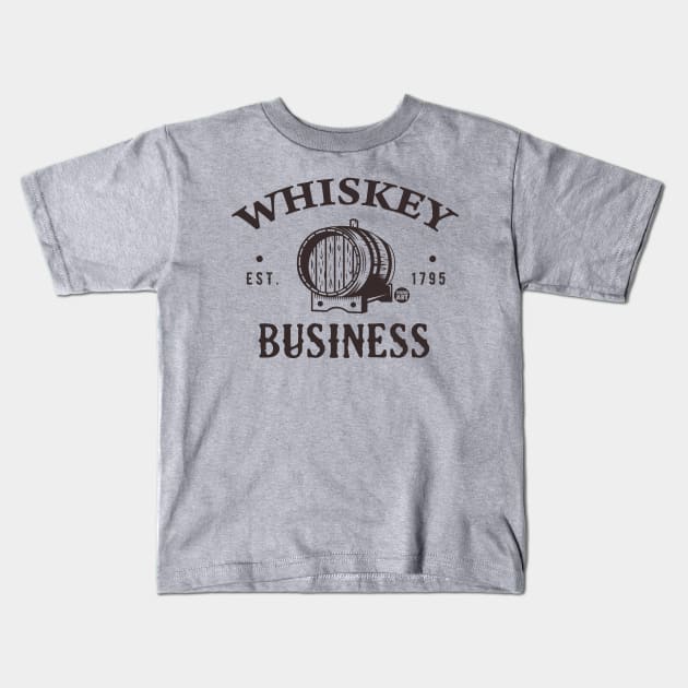WHISKEY BUSINESS Kids T-Shirt by toddgoldmanart